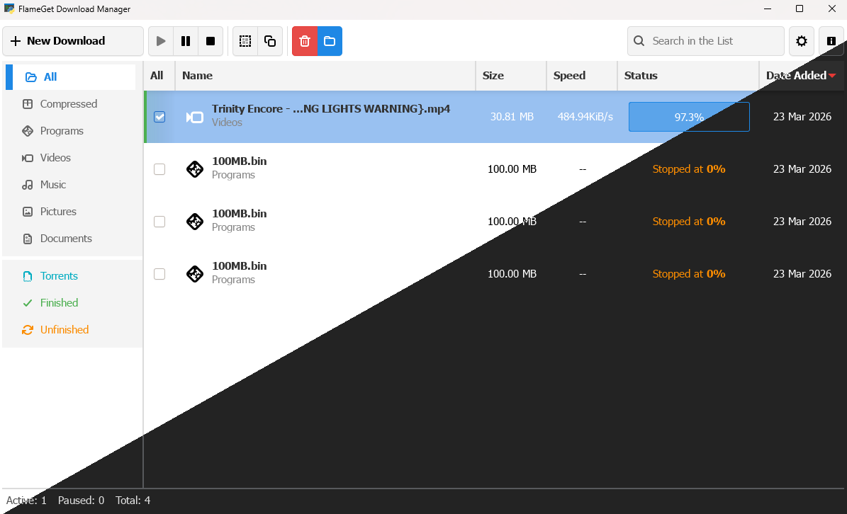 FlameGet modern GTK4 UI
